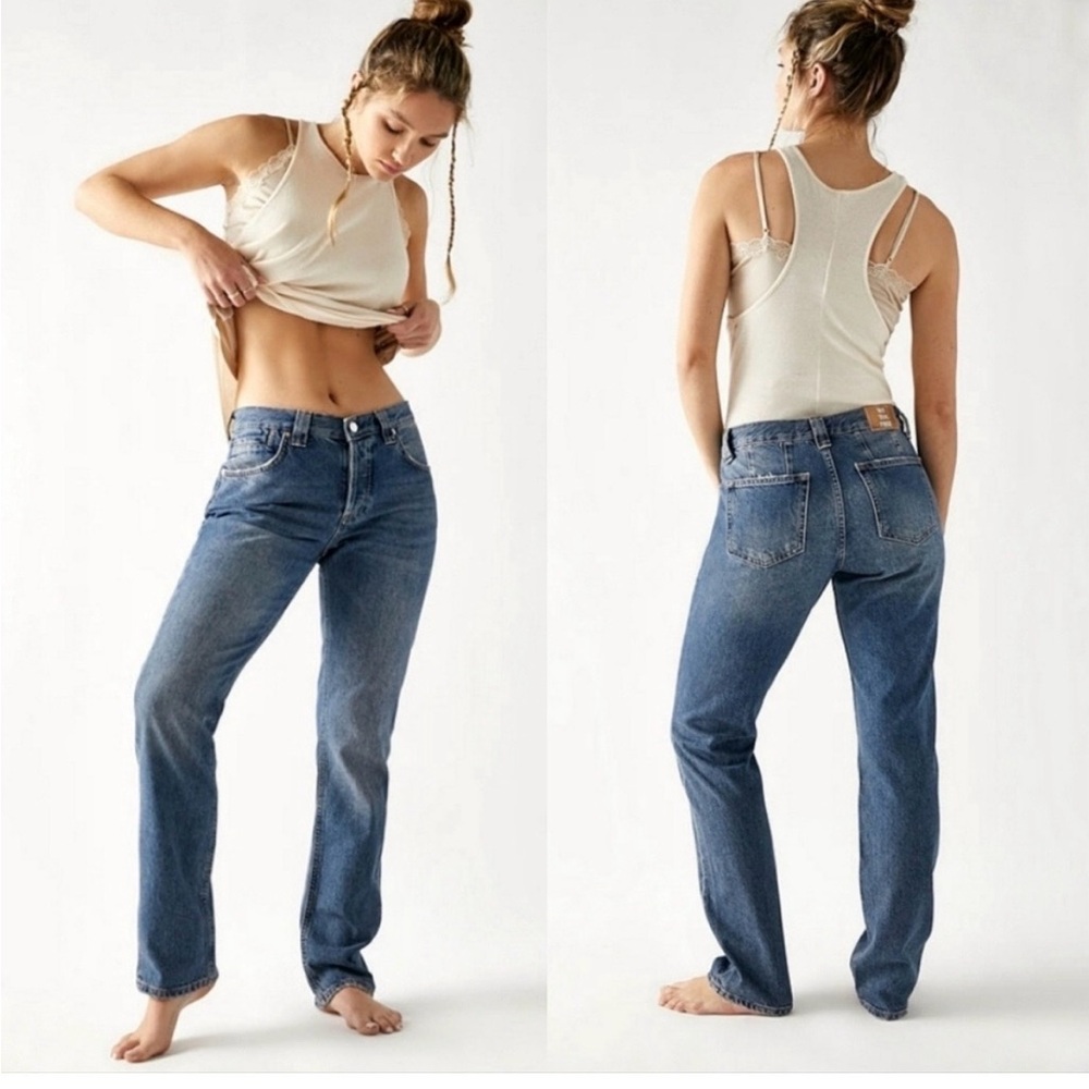 Free People We the Free Curvy Siren Low Rise Straight Leg Jean size 26